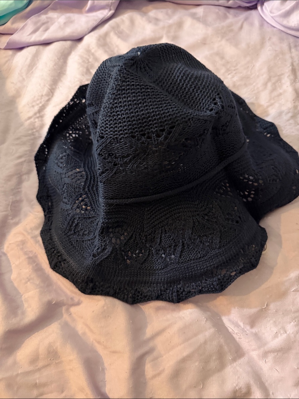 SHEIN Stylish Blue Crochet Sun Hat for Women-EUC - Picture 4 of 7